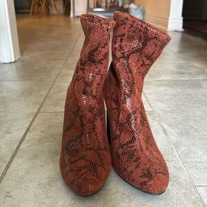 Snake print boots